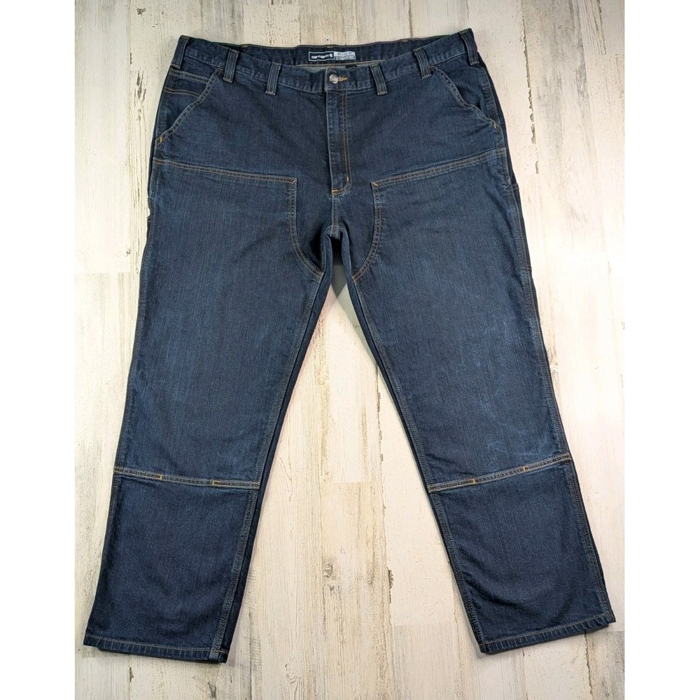 Carhartt Mens 44x30 Relaxed Fit Double Knee Carpenter Jeans Blue 103329-491